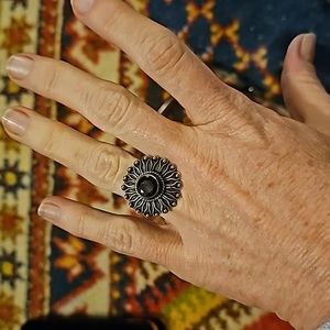 Sterling, garnet ring